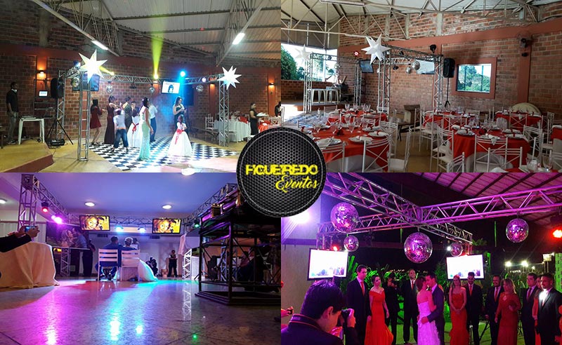 Estrutura Completa: Som, iluminação DJ, Treliça, Tv