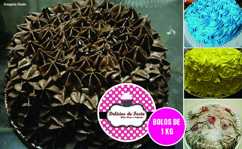 Delicioso! Bolo Doce 1 KG. 04 Opções de Recheio