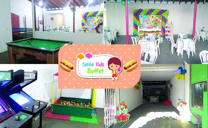 Salão + Buffet p/ 40 
Pessoas + Brinquedos
